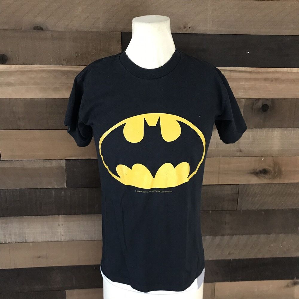 Vintage Large Logo Batman Shirt 1964 Singlestich Size Large 14-16 Usa Made Dc